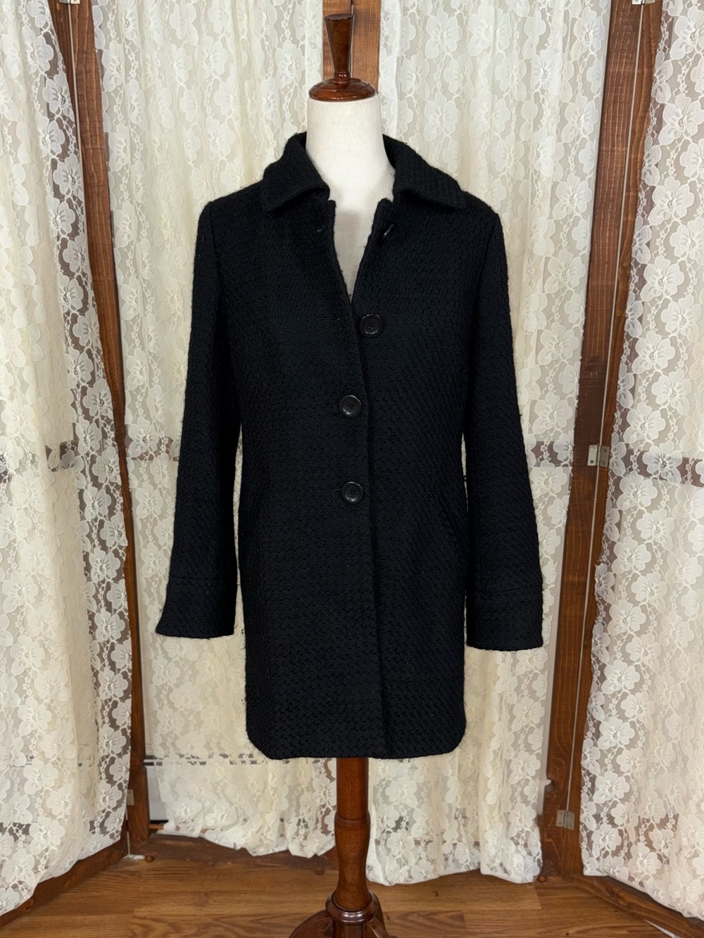 Gorgeous Ann Taylor Textured Wool Blend Peacoat